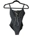New Sea Level Swim Women's Lace Up One Piece Swimsuit Stripe Size 4