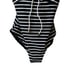 New Sea Level Swim Women's Lace Up One Piece Swimsuit Stripe Size 4