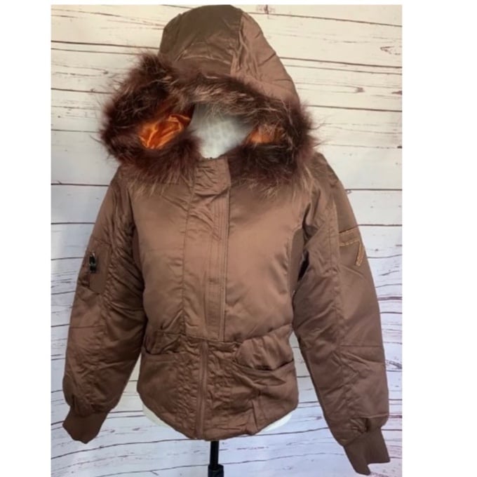 NWT Azzure Rose Gold Down Feather Puffer Jacket