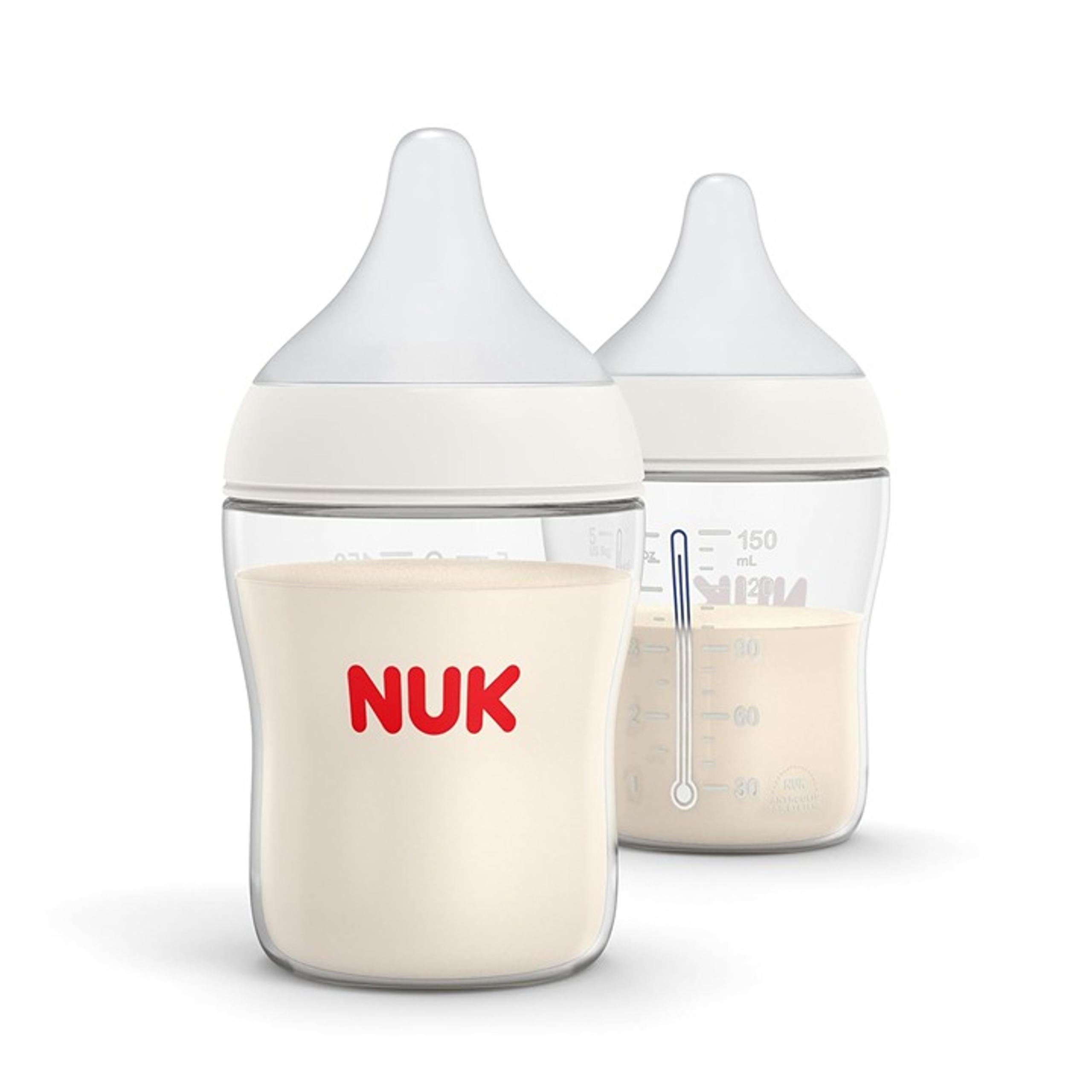 NUK Perfect Match 2-in-1 Natural and Anti-Colic Bottle with Slow Flow, Wide,