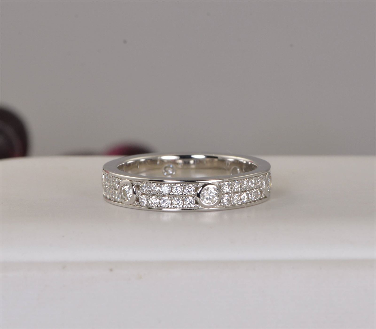 GRA Certified Full Moissanite Diamond Band Ring sz 9 #27