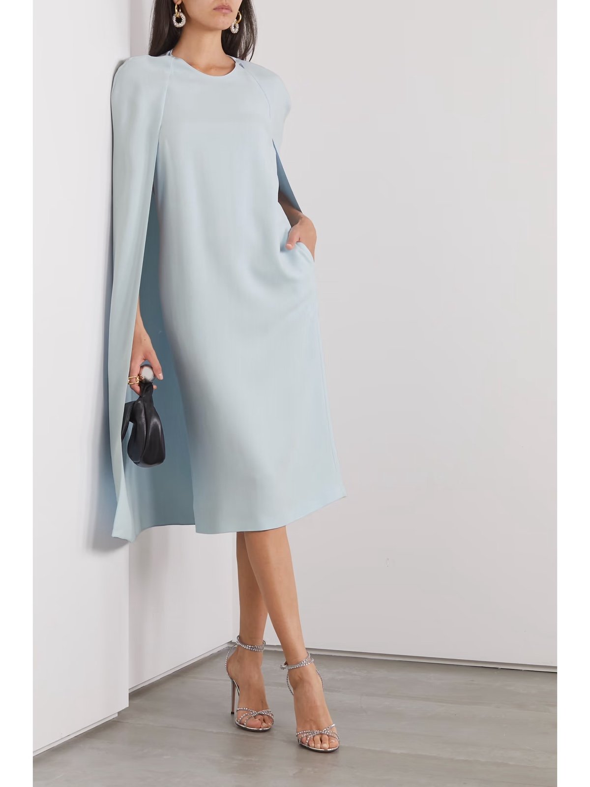 1950 STELLA MCCARTNEY Cape Sleeve Knee Sheath Dress size 40 /us8