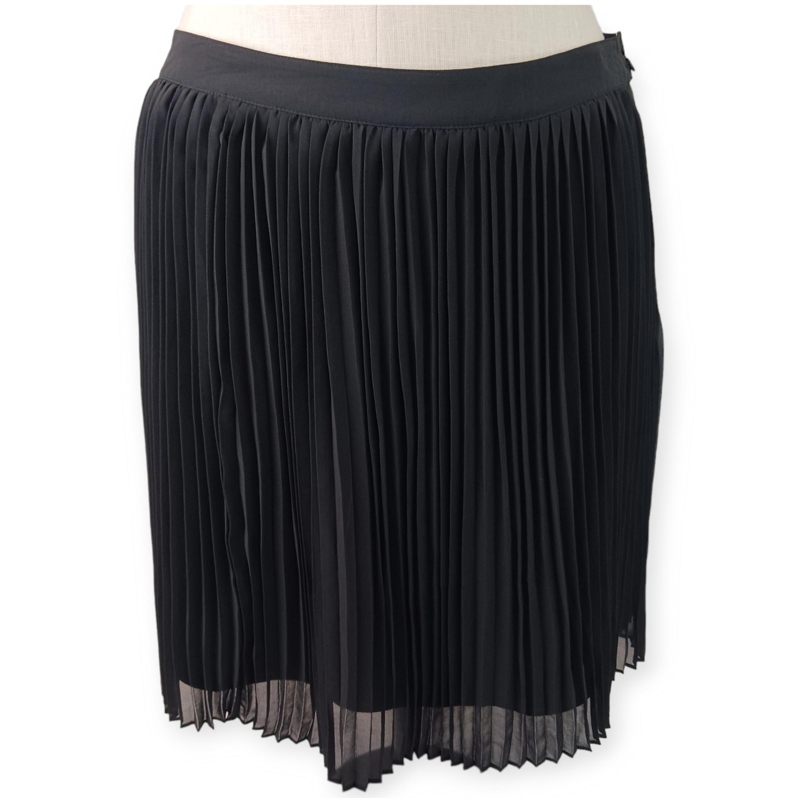 Modcloth SZ 14 Black Micro Pleated Mini Skirt