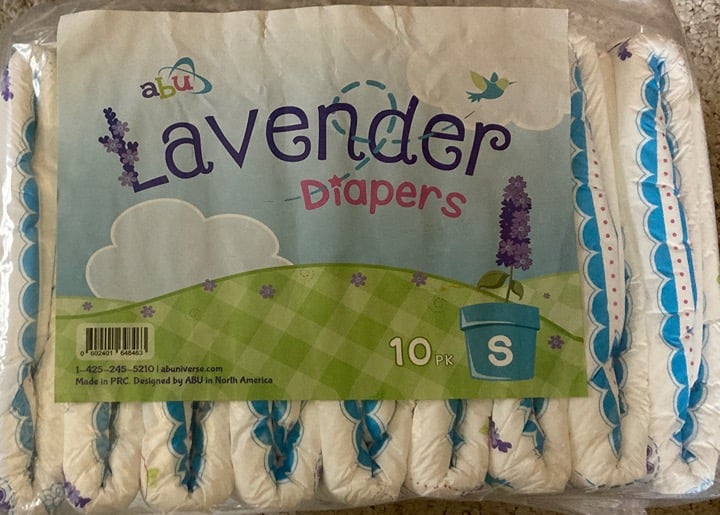ABU ABUniverse Lavender 10 Diapers Size Small