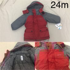 NWT Carters red gray winter puffer jacket boys 24m