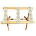 Vintage Scheibe Wood Luggage Rack Stand Folding Floral Tapestry