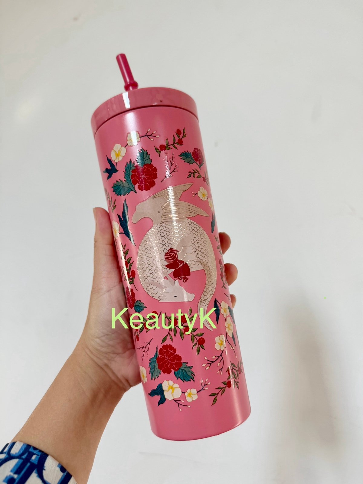 Pink Dragon Lunar New Year starbucks phinney stainless cold cup 16 oz