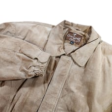 Caribou Creek Leather Jacket Mens XXL Brown Suede Bomber Fullzip Collared Barn
