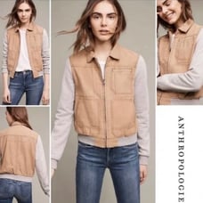 Anthropologie Hei Hei Excursion Collared Bomber Coat Utility Jacket Size XS