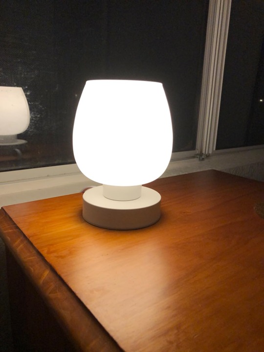 Touch Bedside Table Lamp - Modern Small Lamp, White Opal Glass Lamp