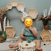 Wooden Hexagon Floating Shelves with Backs, Set of 7,\