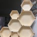 Wooden Hexagon Floating Shelves with Backs, Set of 7,\