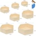 Wooden Hexagon Floating Shelves with Backs, Set of 7,\