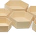 Wooden Hexagon Floating Shelves with Backs, Set of 7,\