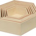 Wooden Hexagon Floating Shelves with Backs, Set of 7,\
