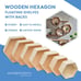 Wooden Hexagon Floating Shelves with Backs, Set of 7,\