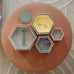 Wooden Hexagon Floating Shelves with Backs, Set of 7,\