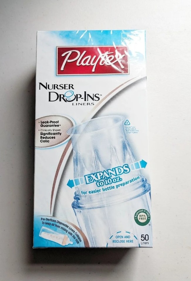 (1) Playtex Nurser Drop-Ins Expanding Liners 50ct 8-10oz NEW SEALED