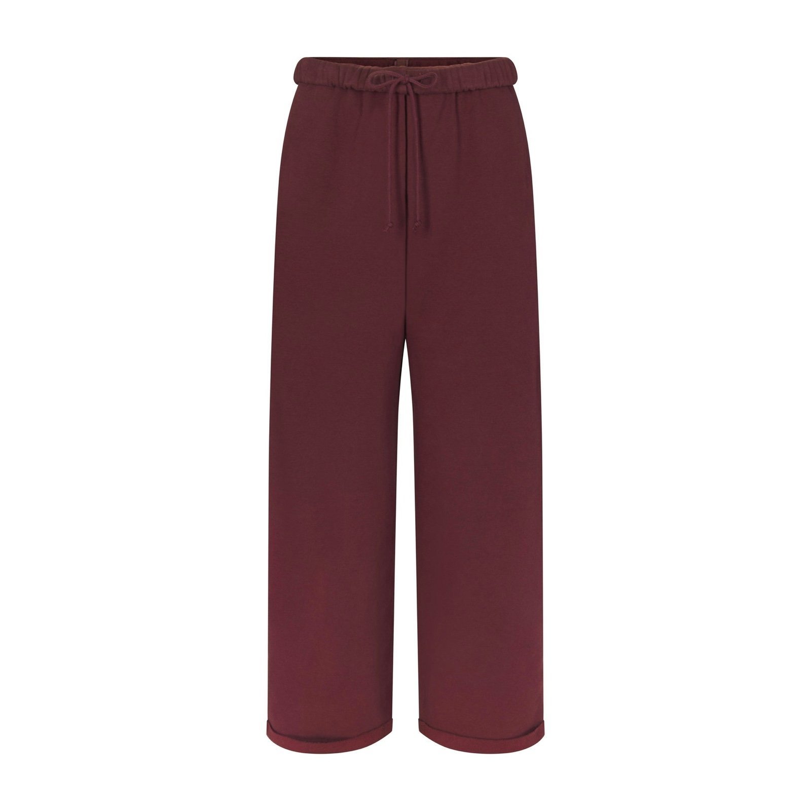 SKIMS COTTON FLEECE CLASSIC STRAIGHT LEG PANT OXBLOOD