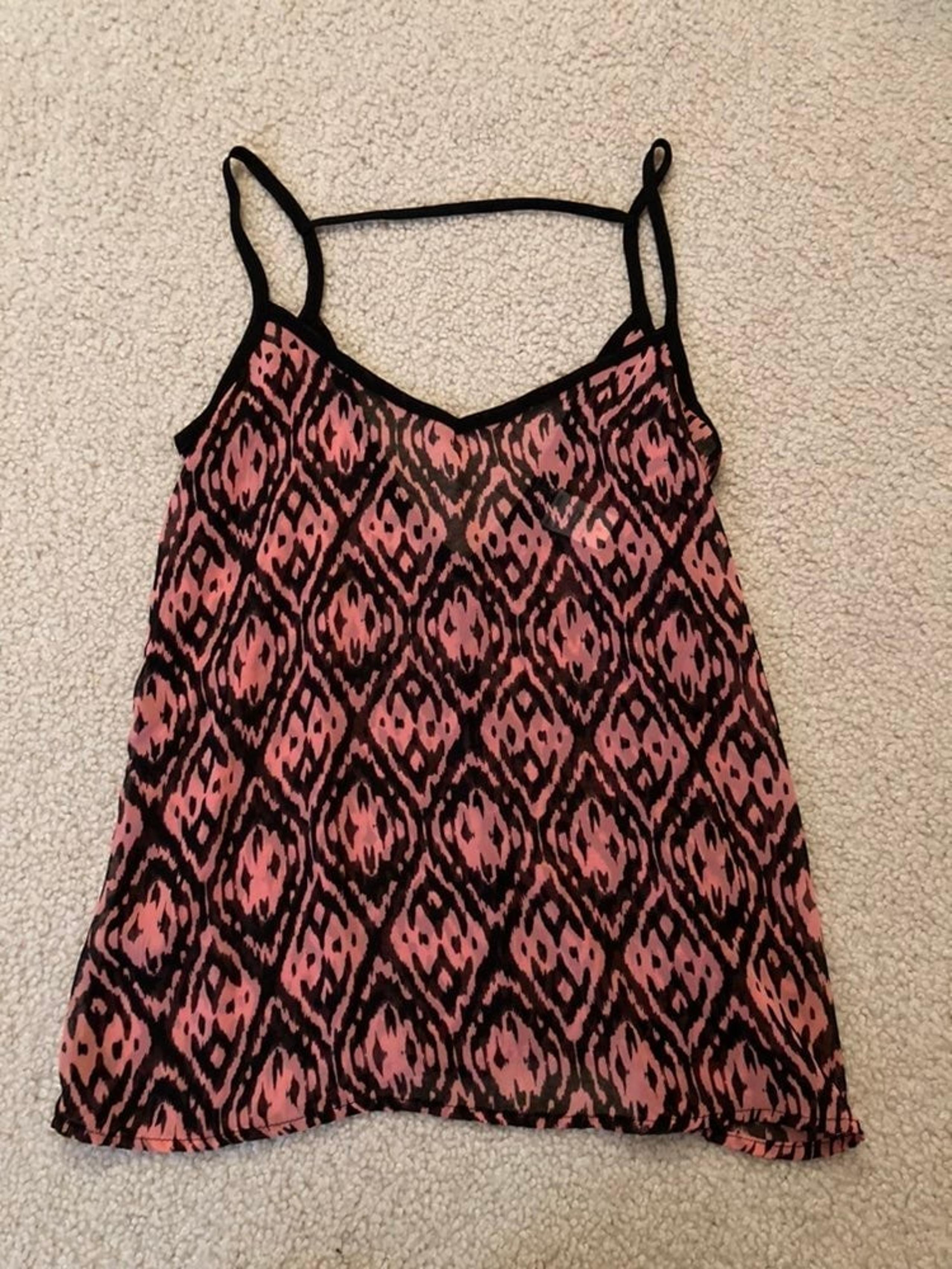 Deb sheer flowy pink tank