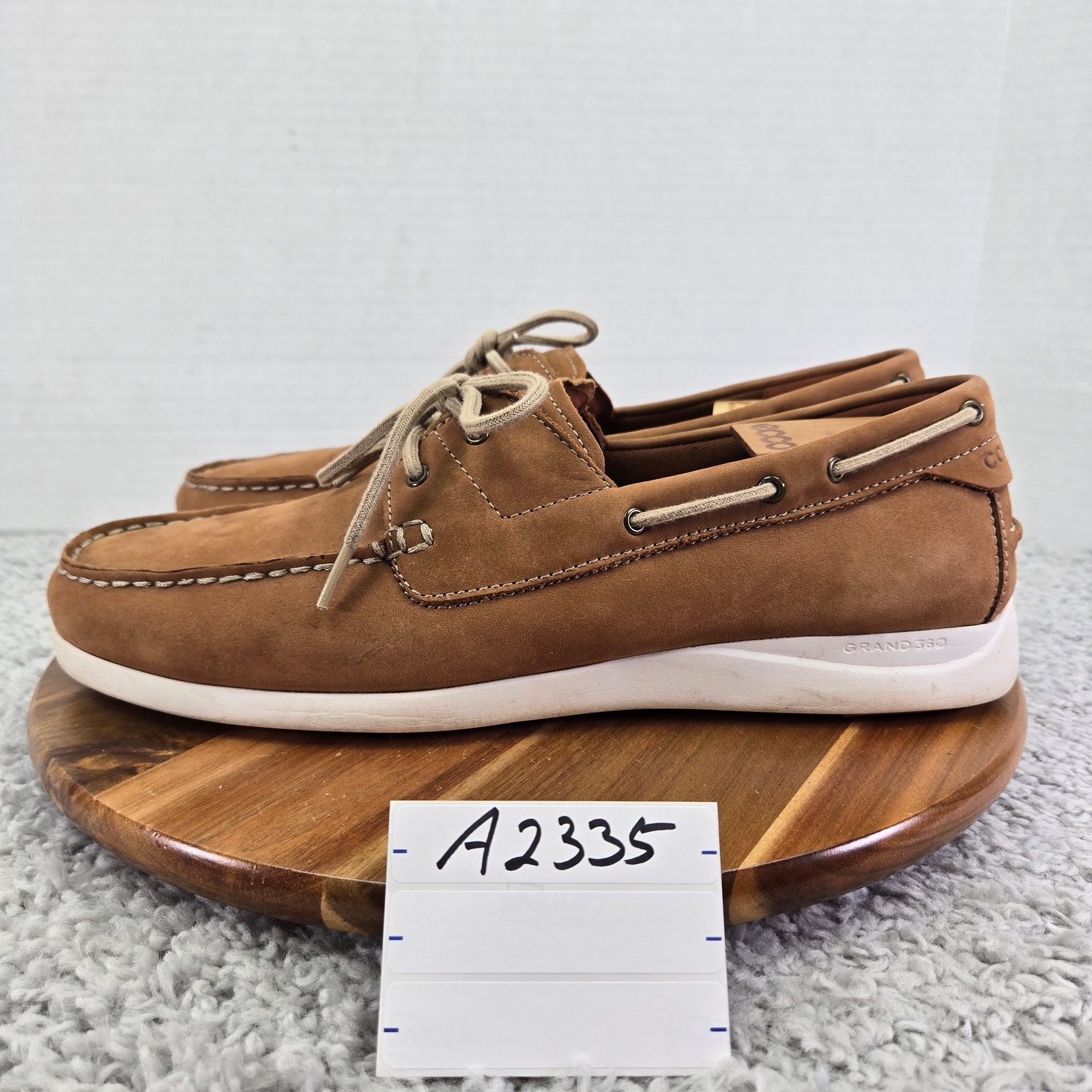 Cole Haan Grand Atlantic British Tan Suede Casual Lifestyle Boat Shoes Mens 12 M