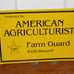 Vintage Protected BY American Agriculturist Farm Gaurd Tin Sign