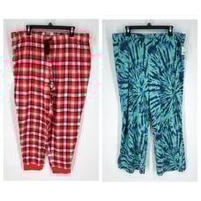 Jenni NEW Womens 2 Pc Bundle Sleep PJ Pants XXL Lounge Orange Blue