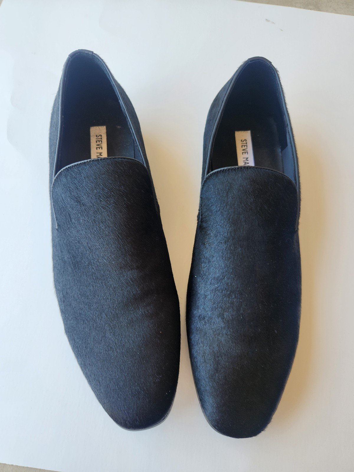 Steve Madden cow hide black mens dress shoes never worn