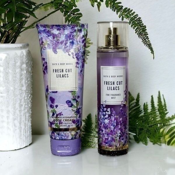Bath and Body Fresh Cut Lilacs Body Spray & Lotion Set Spring Summer Floral Nwt