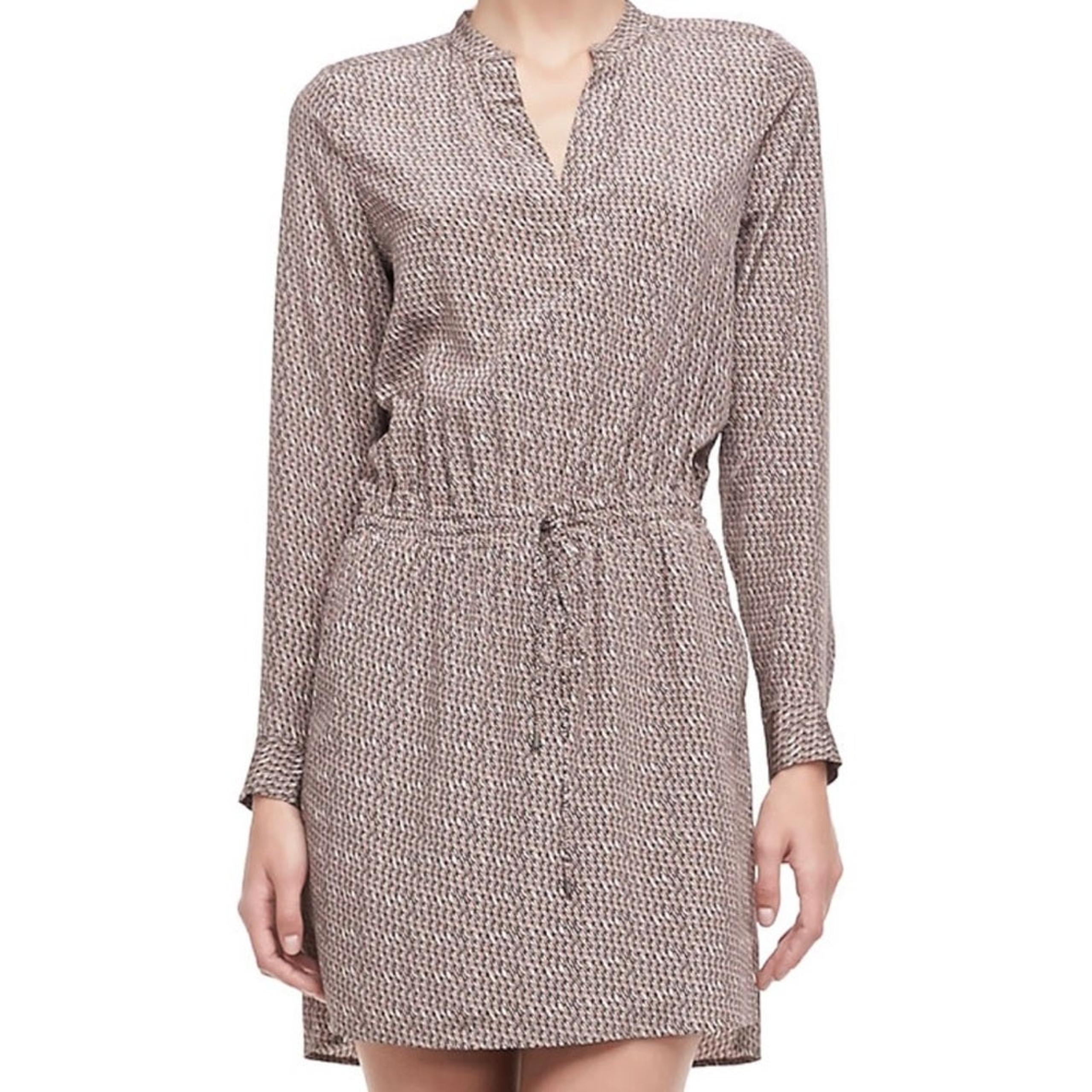 Vince 100% Silk Drawstring Printed Dress
