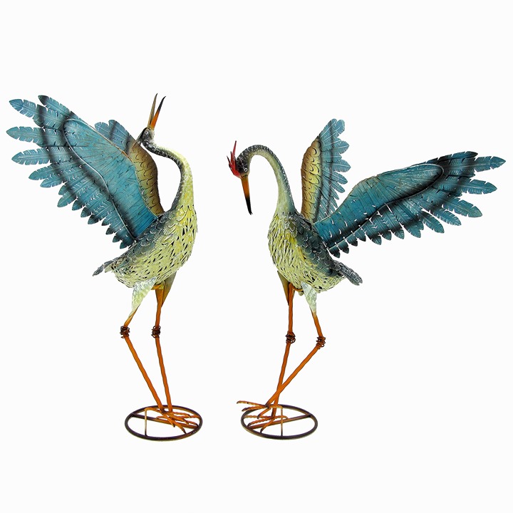 Set of 2 Crane Statuary