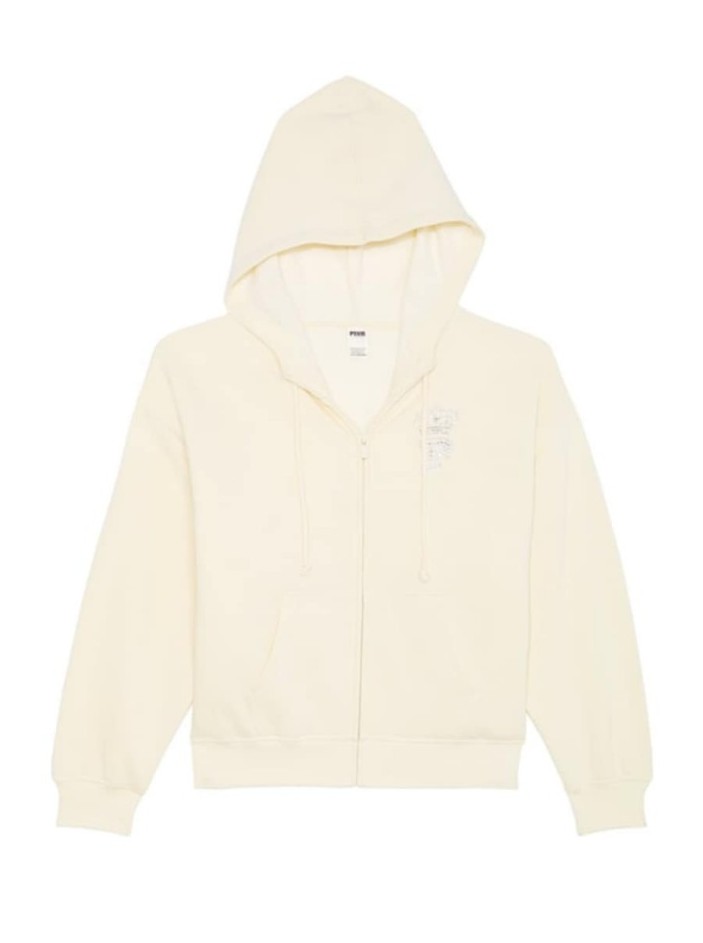 PINK VS Campus Bling Full zip Hoodie size Medium NWT