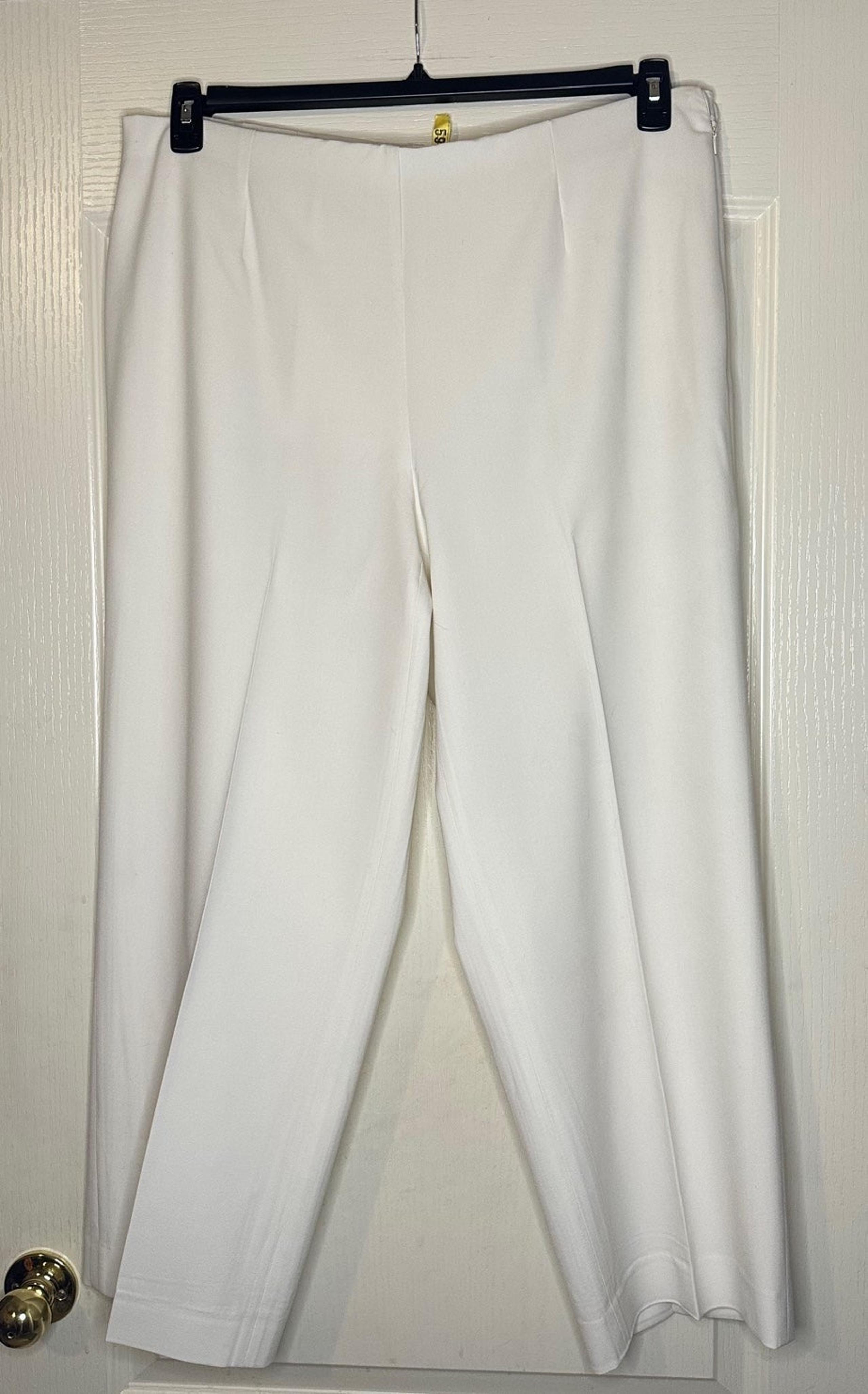 Coldwater Creek White Silk Lined Dress Pants with side zipper