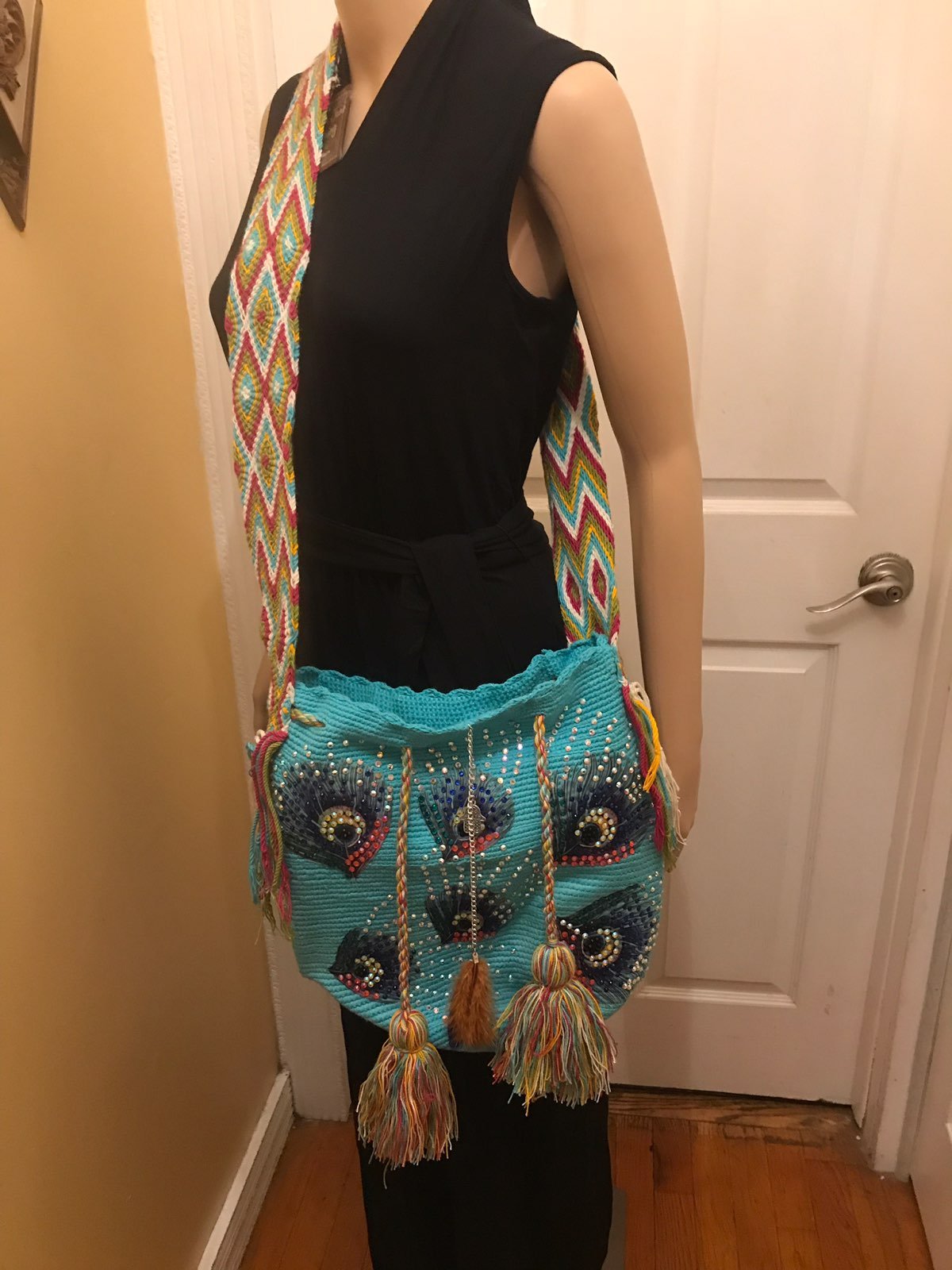 Hand Made Artisan Bag With Rhinestones