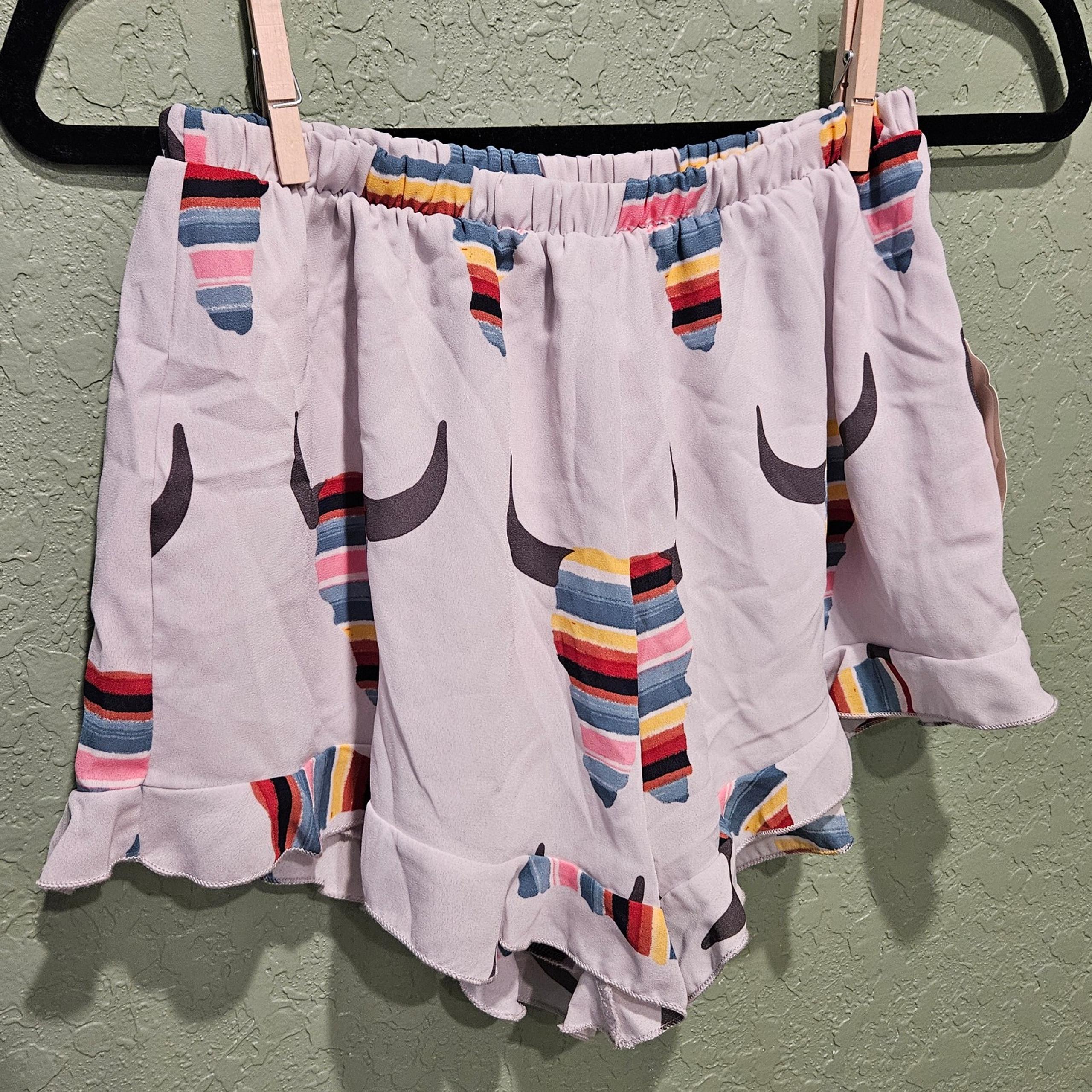NWT- Womens Altar'd State Colorful Longhorn Shorts Size Small