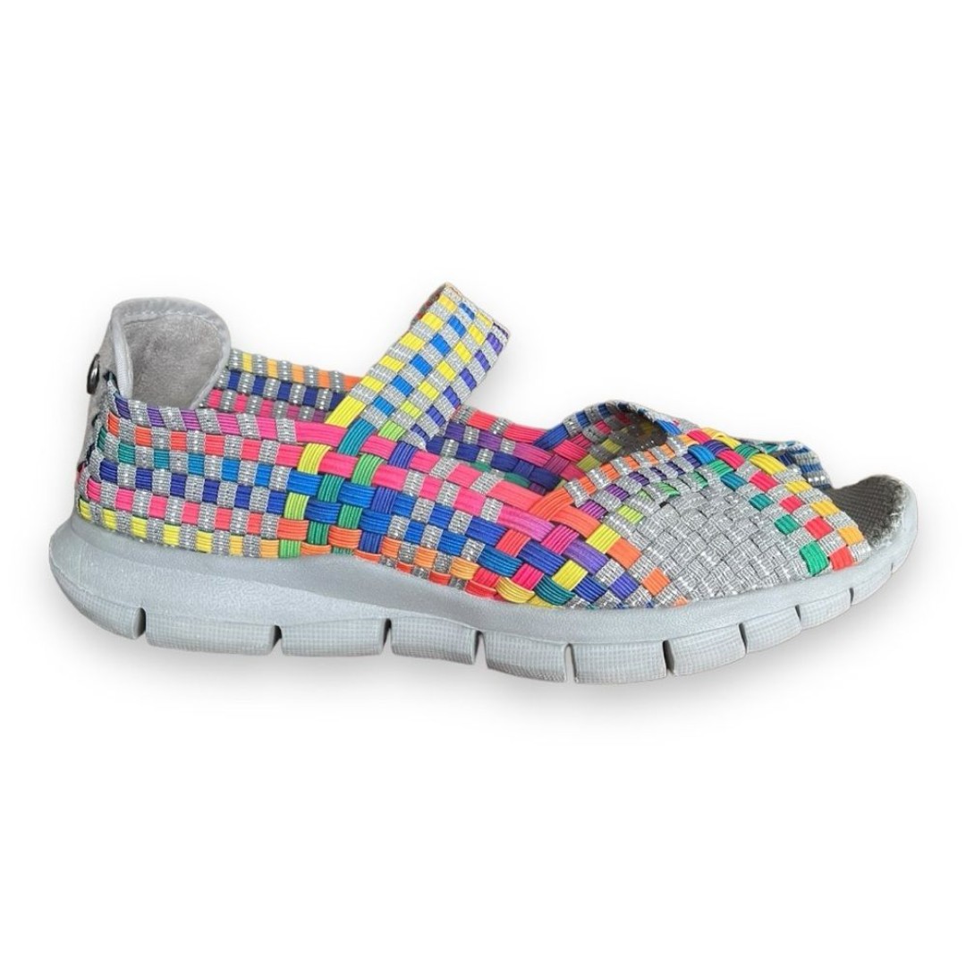 Bernie Mev Comfi Slip On Open Toe Sandal Shoes in Rainbow Colors