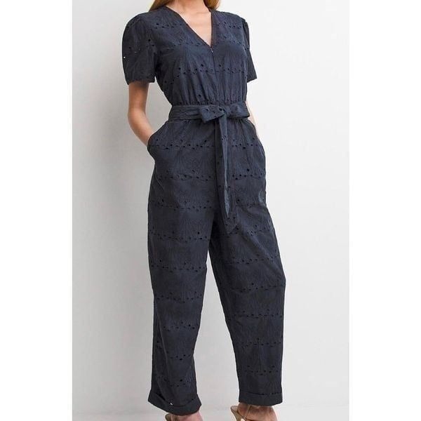 Whistles Zoe Eyelet Jumpsuit Size US 4