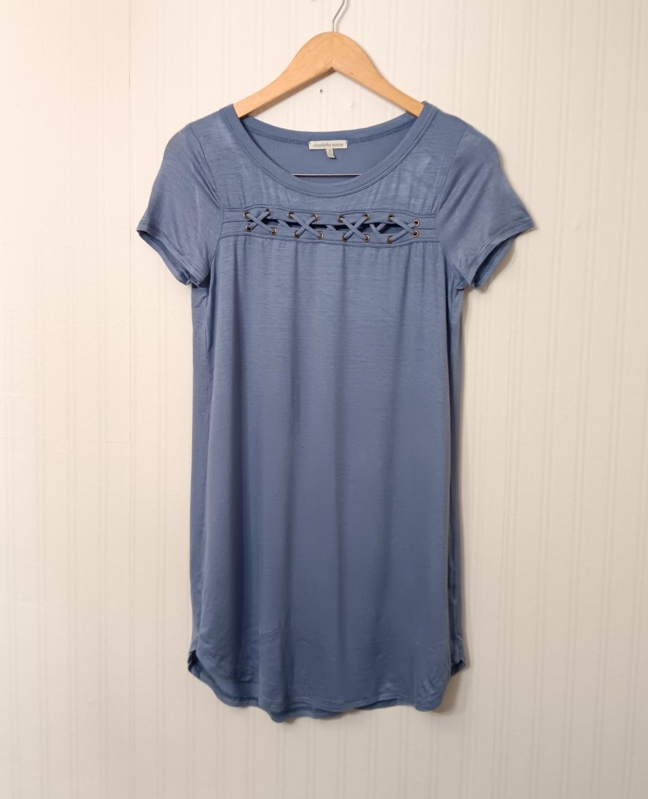 Charlotte Russe Like New Size Small 95 Rayon Periwinkle Blue Shirt Dress