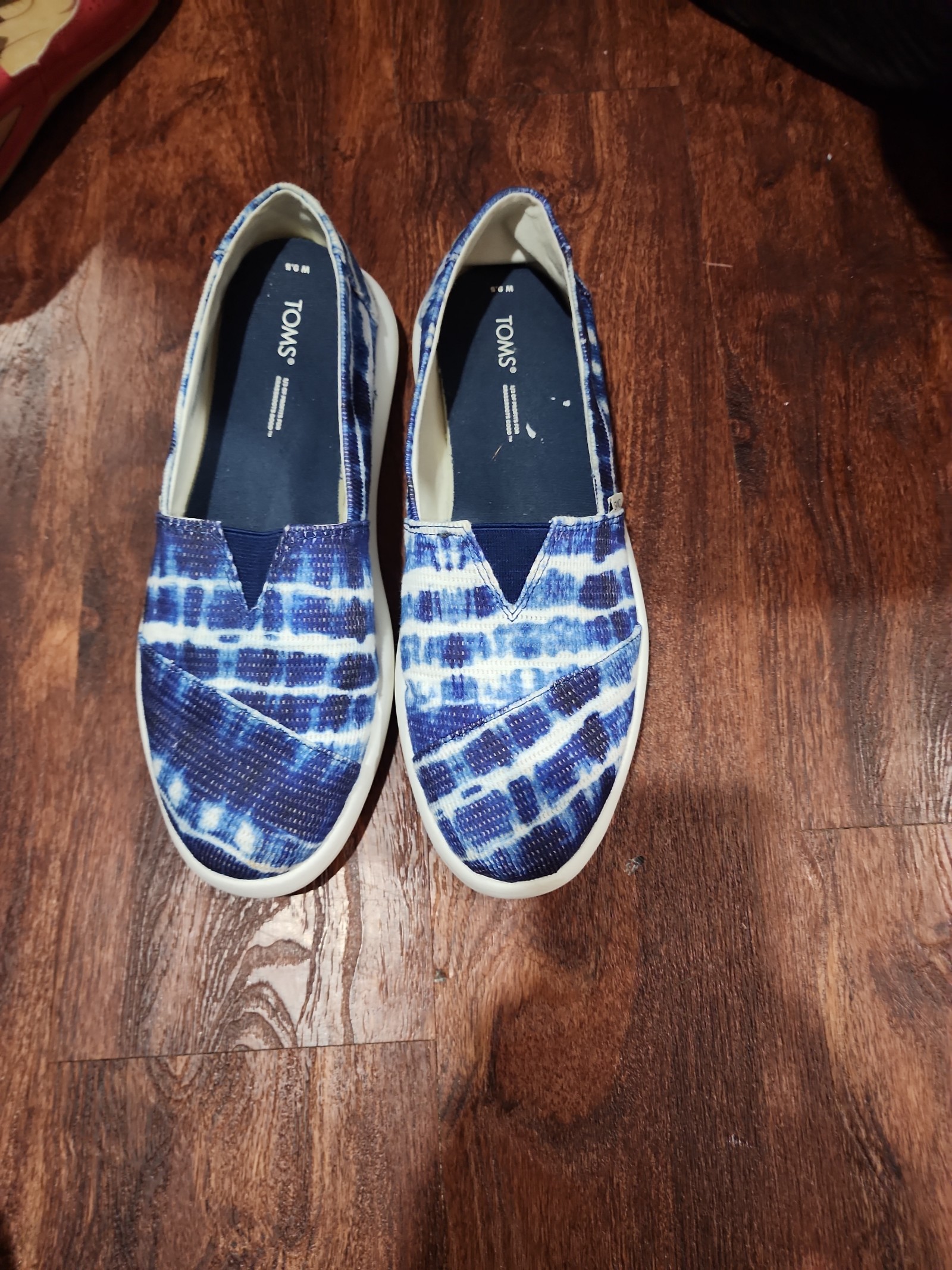 Toms Navy Blue Slip ons Size 9.5