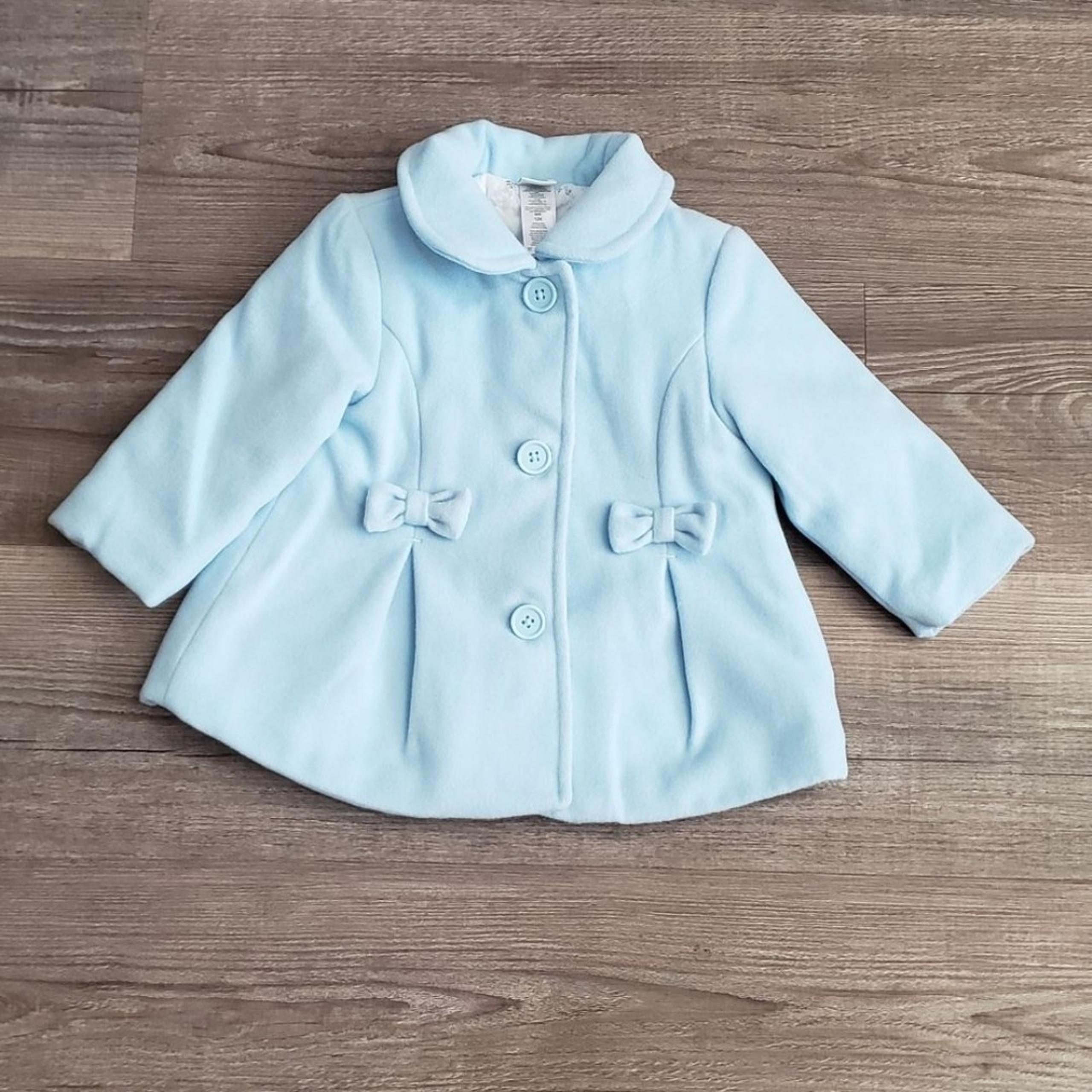 elegant little girls light blue peacoat size 12 mos.