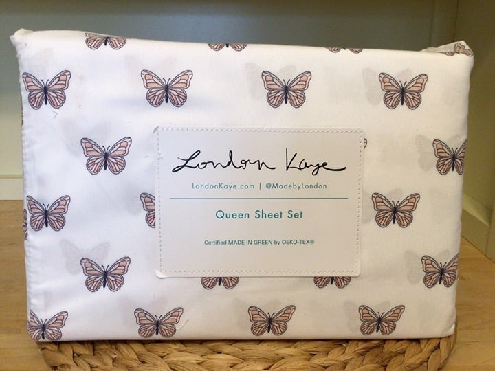 London Kaye Pink Pastel Butterflies QUEEN Sheet Set