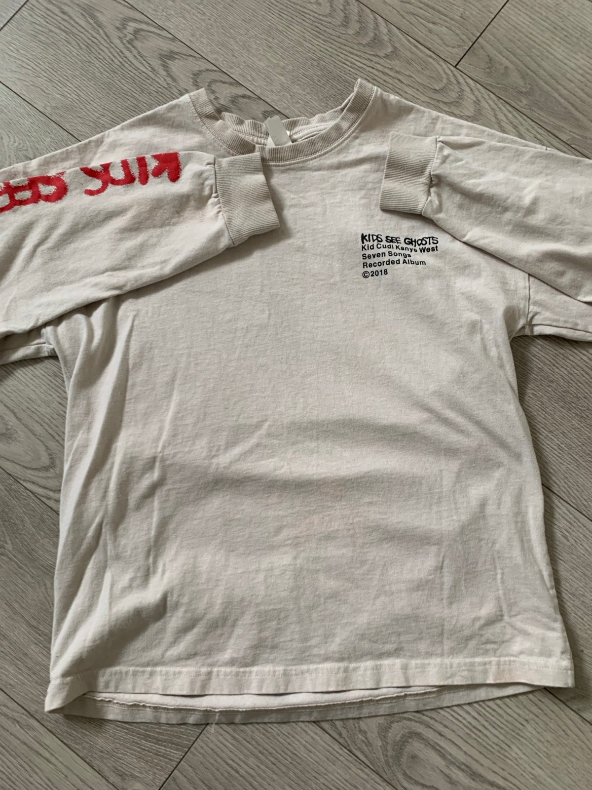 kids see ghosts long sleeve crew neck tee