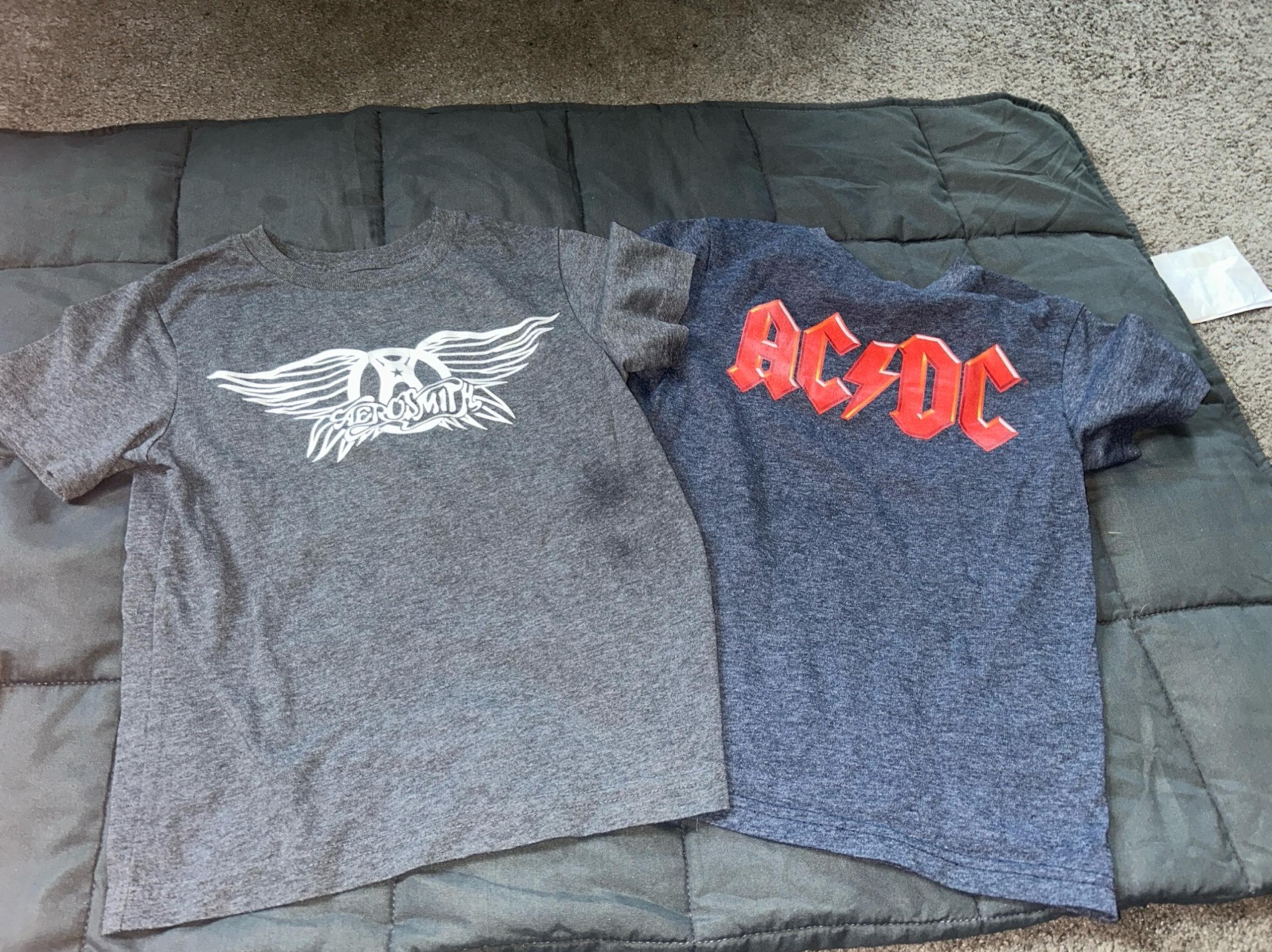 AC/DC and aerosmith tees