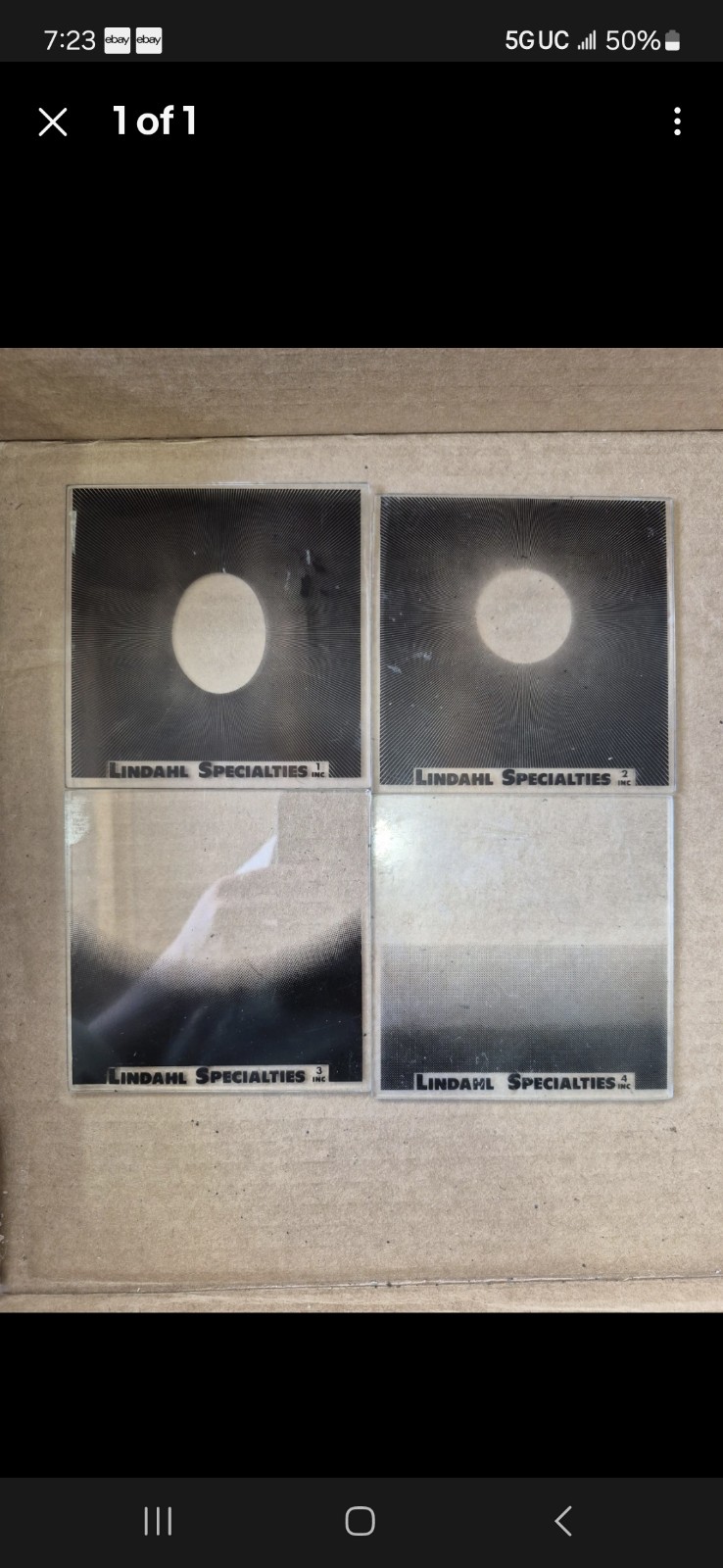 Lindahl Specialties set of 4 square glass effects filters