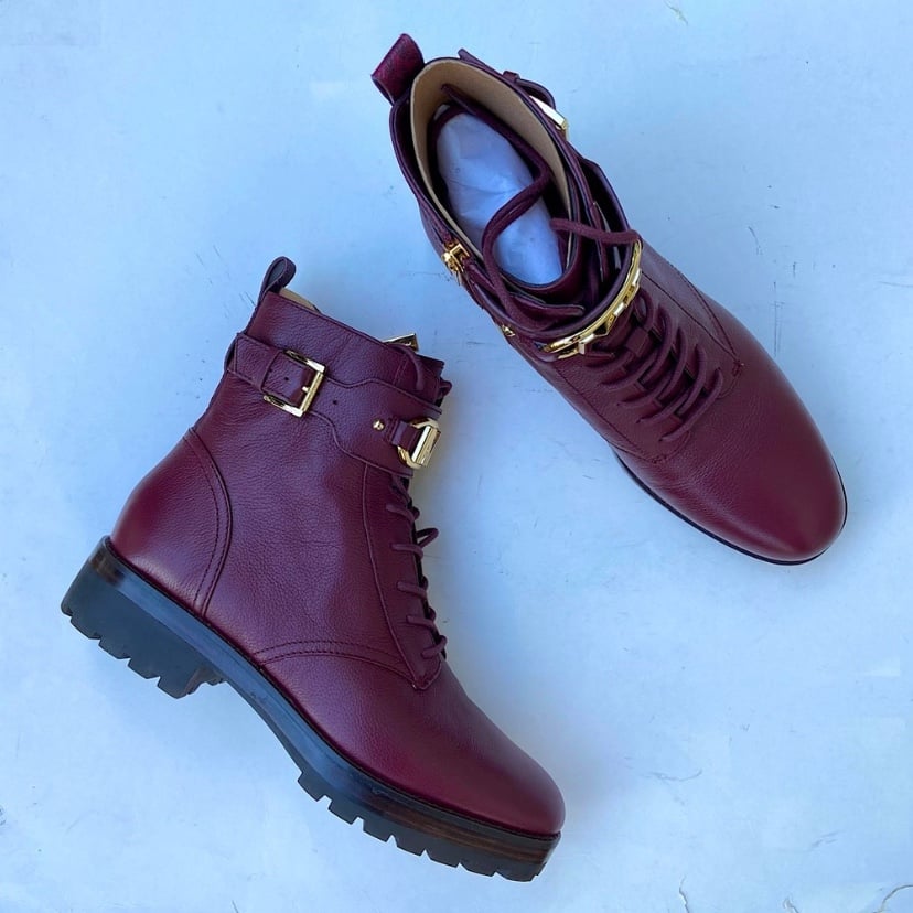 Brand New Michael Kors Kincaid Lace Up Leather Boots