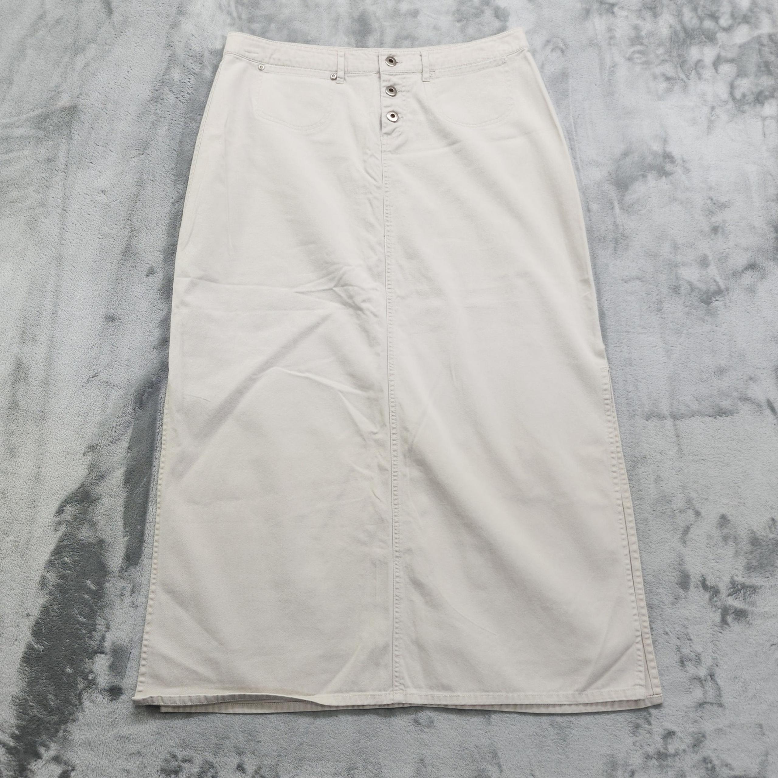 Vintage Y2K Tangents Skirt Size 13/14 Tan Khaki Midi Side Slit Hip Hop Skater