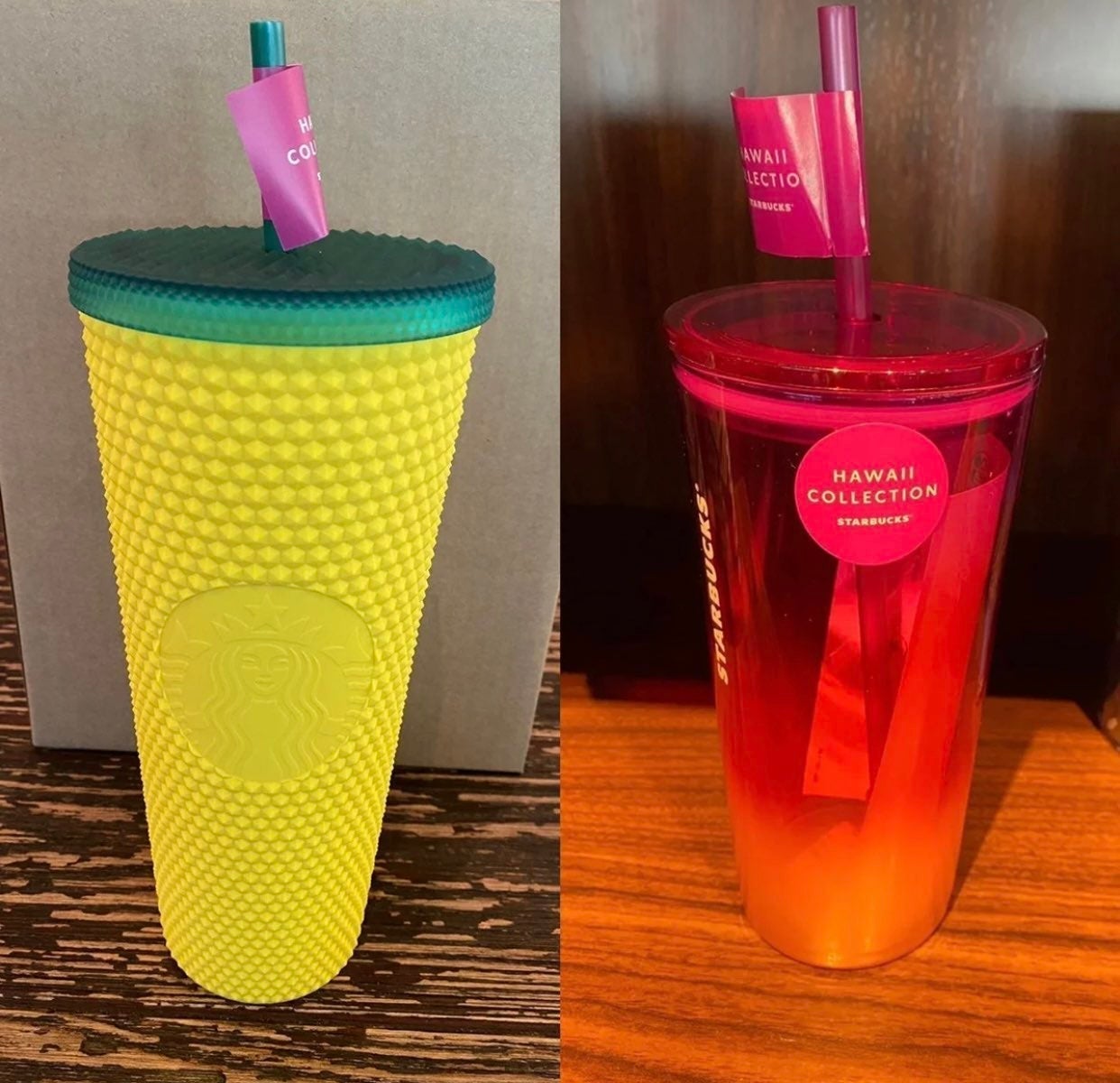 Starbucks-Pineapple Studded & Pink Glass