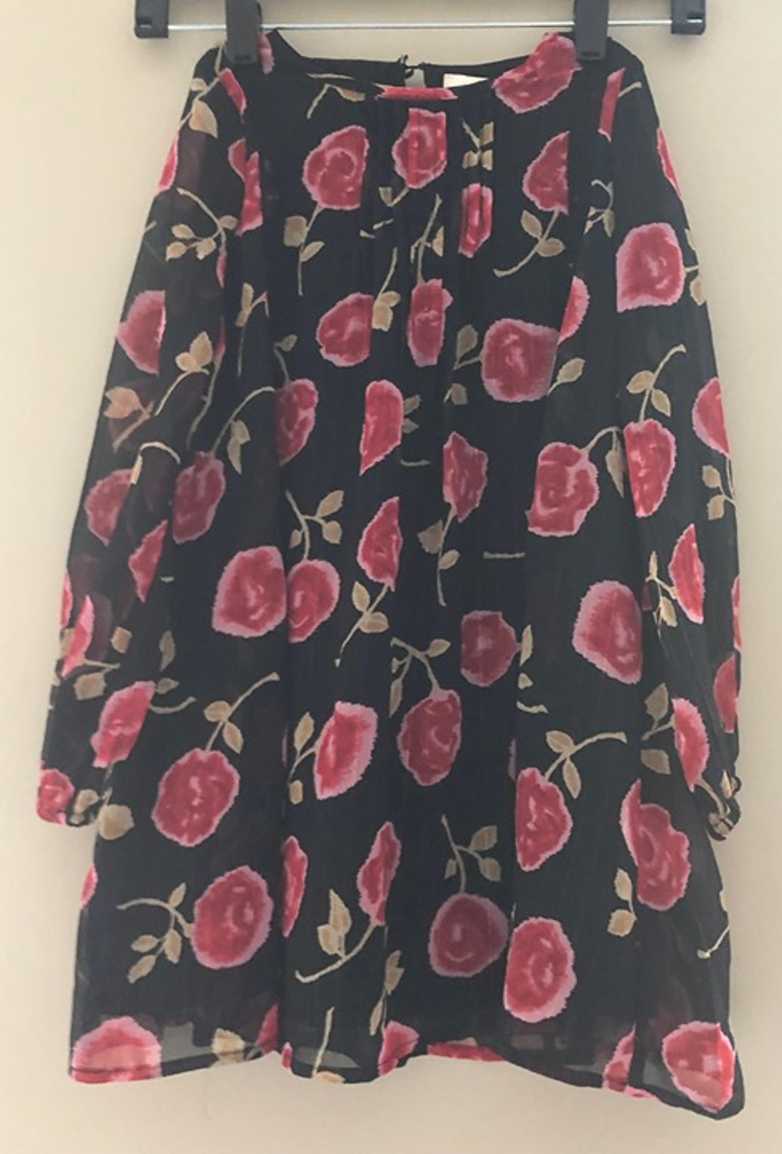Kate Spade Girls Flowers Dress Black & Red Size 122 sm. US 7 years