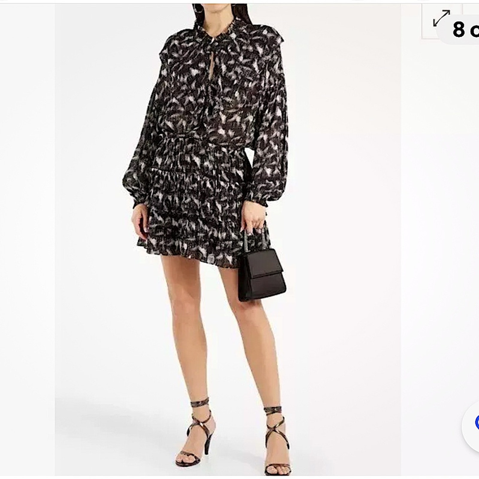 IRO New With Tags Metallic Black Tyga Printed Mini Dress size 40