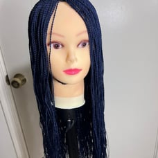 Blue Twisted Micro Braids Wig